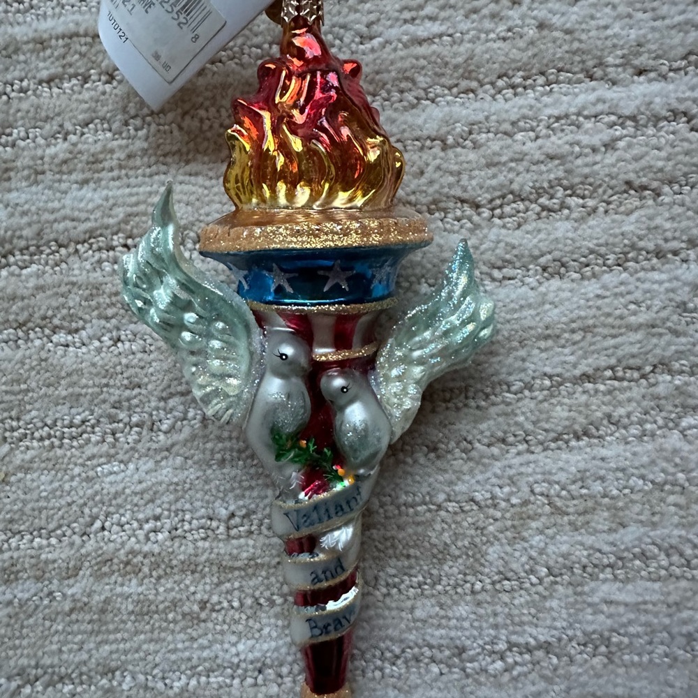 NWT Christopher Radko Valiant & Brave Liberty Ornament Torch Dove Christmas